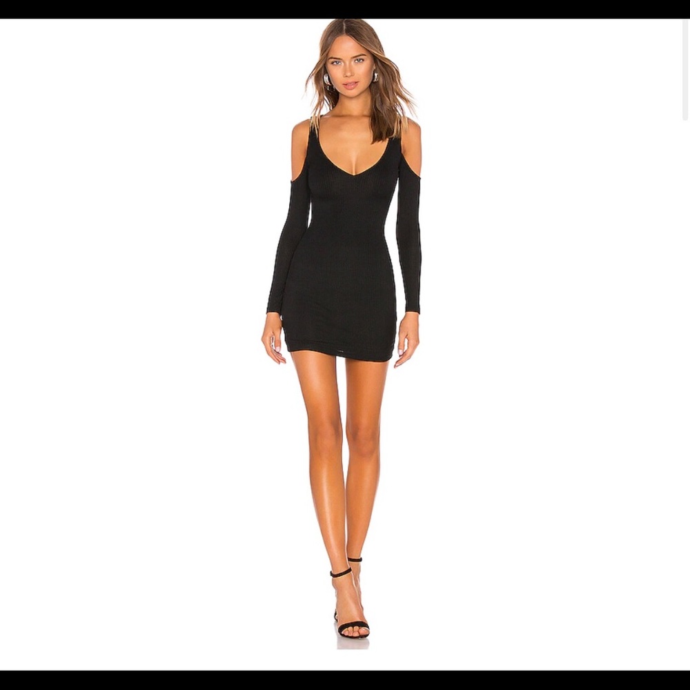 🖤 REVOLVE Privacy Please Flint Cold Shoulder Mini Black dress Large